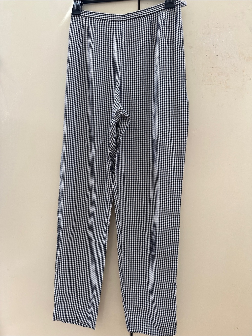 Women's Black & White Gingham Stretch Pants